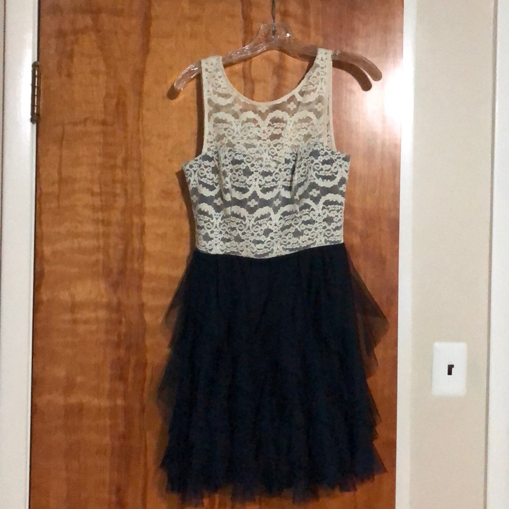 Blue and white juniors dress